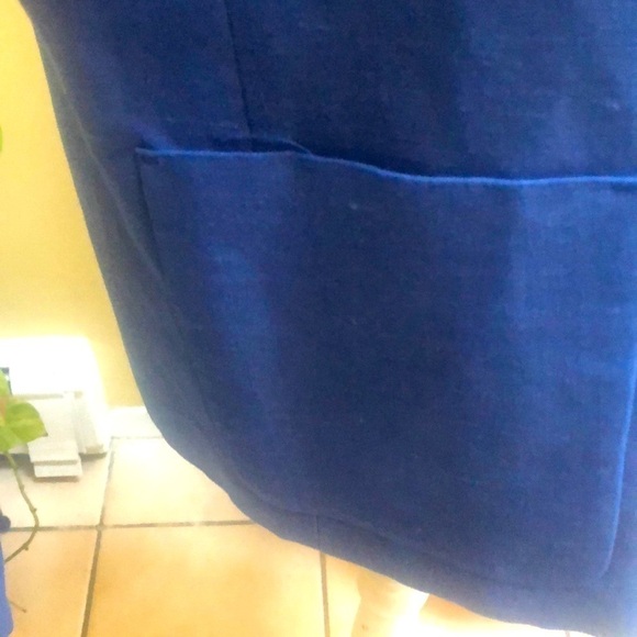 Giorgio Sant’Angelo Womens Blue Linen Blend Vintage Dble Breasted Blazer Sz 8 - Picture 14 of 15